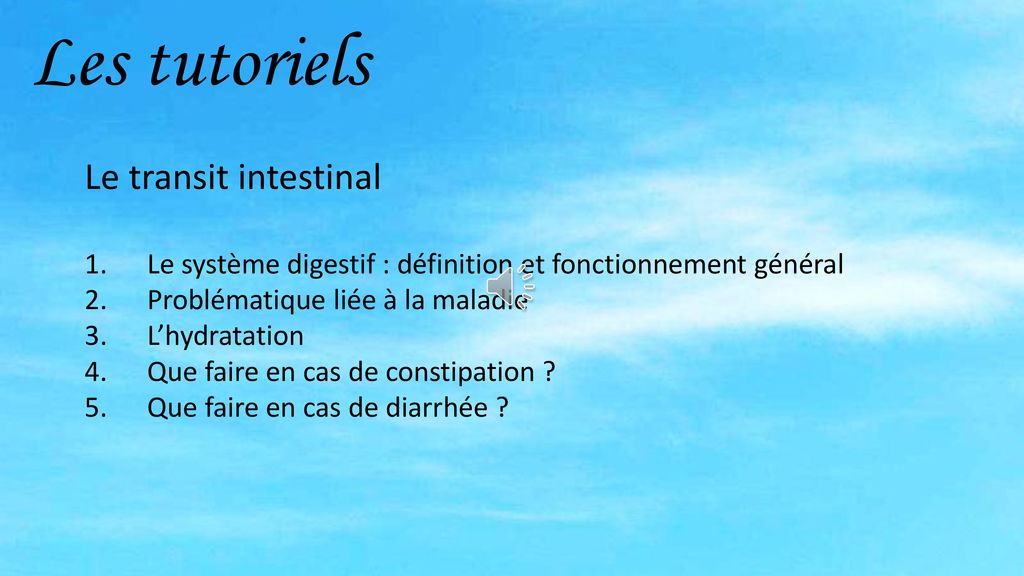 Les Tutoriels Le Transit Intestinal Ppt T L Charger